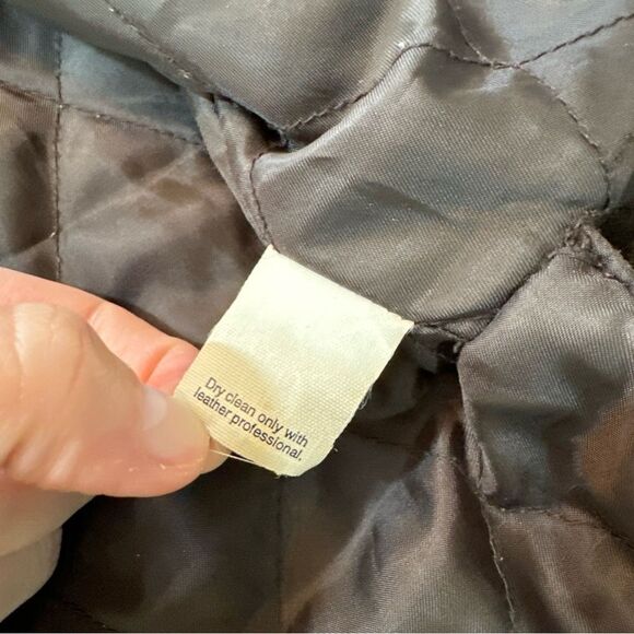 J. Crew Men's Suede Leather Jacket Medium Brown Quilted Lining Heavy Ranch - Picture 9 of 9